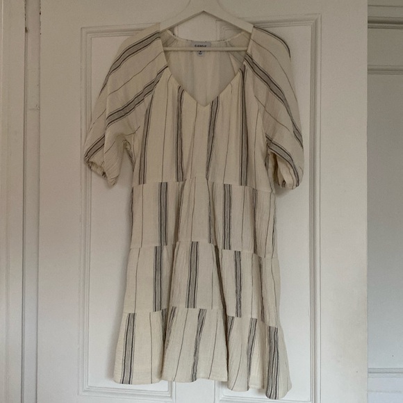 Striped Cream and Black Dress - Picture 1 of 6